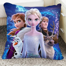 Disney frozen fronha capa para casa têxtil crianças bebê menina casal travesseiro capa decorativa travesseiros caso sala 45x45cm 2024 - compre barato