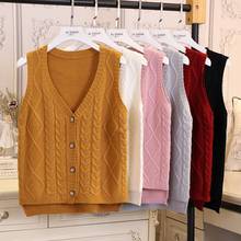 Women Sweater Vest Sweater Cardigan Button Vest Women's Spring and Autumn Loose Sleeveless Knitted Waistcoat Wool Vest Coat 2024 - buy cheap
