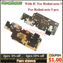 Novaphoport-puerto de carga Flex para Xiaomi Redmi Note 5 Pro, conector principal de carga USB, placa base, Cable flexible 2024 - compra barato