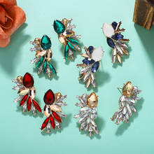 Dvacaman Wedding Bridal Luxury Crystal Statement Earrings Women 2022 Handmade Rhinestone Dangle Drop Earrings Wholesale Jewelry 2024 - buy cheap