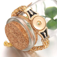 Pulseira boêmia com botões de pressão de ouro, bracelete ajustável 20mm 18mm 2024 - compre barato
