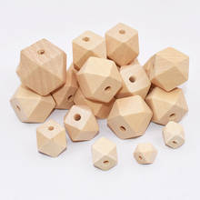 Cuentas de madera Natural hexagonal facetado suelto sin terminar octogonal geométrico espaciador dijes para collar fabricación de joyas DIY 2024 - compra barato