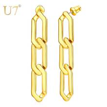 U7-pendientes de cadena con colgante para mujer y niña, accesorio con aguja de plata S925, cobre hipoalergénico, cadena de Cable de 3 capas, cadena de Cangurera E1021 2024 - compra barato