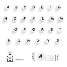 Cuentas de silicona con letras del alfabeto para dentición de bebé, mordedor de silicona, sin BPA, 10 unidades 2024 - compra barato
