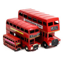Figuritas de coche en miniatura de autobús de doble capa de Londres para decoración del hogar, juguetes para niños, manualidades, accesorios de fotografía, adorno 2024 - compra barato