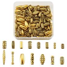 pandahall 150pcs/box Mixed Shapes Column & Tube Tibetan Style Alloy Beads For Earrings Bracelets Necklaces Making Antique Golden 2024 - buy cheap