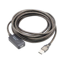 USB 2,0 Удлинительный кабель 30 м/25 м/20 м/15 м/10 м/5 м Папа-мама Активный ретранслятор удлинитель кабель Шнур USB адаптер 2024 - купить недорого