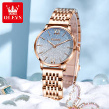 Женские наручные часы OLEVS, модные роскошные женские наручные часы из нержавеющей стали цвета розового золота 2024 - купить недорого