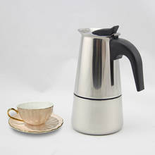 Bule de café moka em aço inoxidável, prático, durável, latte, cappuccino, cafeteira, utensílios para café, 100/200/300 ml 2024 - compre barato