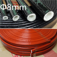 Thickening Fire Proof Tube ID 8mm Silicone Fiberglass Cable Sleeve High Temperature Oil Resistant Insulated Wire Protect Pipe 2024 - buy cheap