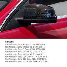 Tapas de cubierta de espejo retrovisor lateral, embellecedor para Mercedes Benz A, B, C, E, S, CLA, GLA, GLK, clase W176, W204, W212, W221, W246, C117, X156, X204, 2 uds. 2024 - compra barato