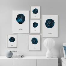 Astrología, 12 Constelaciones, cielo, estrella, arte de pared, lienzo, pintura e impresiones, póster nórdico, imágenes para decoración de sala de estar 2024 - compra barato