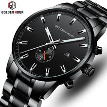 Men Watch Top Luxury Brand GOLDENHOUR Casual Business Quartz Mens Watches Waterproof Chronograph Male Clock Relogio Masculino 2024 - buy cheap