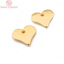 (33575)20PCS 11*10MM thickness 1.5MM 24K Gold Color Brass Heart Charms Pendants High Quality Diy Jewelry Findings Accessories 2024 - buy cheap