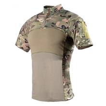 Camisa de manga corta táctica militar para hombre, camisa de ejército de camuflaje, de secado rápido, Multicam, color negro, para senderismo y caza al aire libre 2024 - compra barato