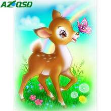 AZQSD Diamond Painting Cartoon Deer Handmade Diamond Embroidery Animal Home Decor Needlework Picture Of Rhinestones Gift 2024 - buy cheap