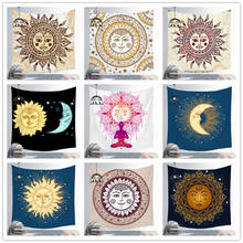 Tapiz de Mandala de la India, tapiz colgante de pared de Son Moon, decoración Bohemia, tela de pared, alfombra psicodélica Hippie, tapices de Luna nocturna 2024 - compra barato