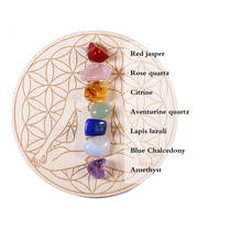 Sporadic 7pcs/set Natural Crystal Mixed  Seven Chakra Healing Stone + Seven Star Array Wood Plate Gravel Chips Chakra Home Decor 2024 - buy cheap