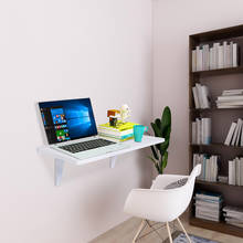 Escritorio flotante montado en la pared para ordenador, mesa plegable para portátil, soportes resistentes para oficina, cocina, hogar, 60x40CM, Blanco/Negro, disponible en EE. UU. 2024 - compra barato