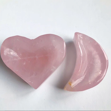 Pedras preciosas naturais esculpidas à mão, rosa, quartzo rosa, coração, lua, formato de cristal, tigelas para presente 2024 - compre barato