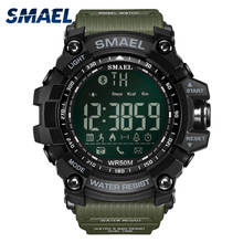 Smael-reloj deportivo Digital para hombre, cronógrafo con esfera grande, estilo verde militar, a la moda, 50 metros, 1617B 2024 - compra barato