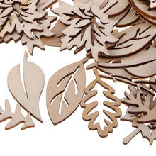 50pcs Wooden Leaves Shapes Crafts Embellishments For DIY Wood Hanging Decor 2024 - buy cheap