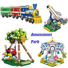 XINGBAO-Juego de bloques de construcción de Mini tren para niños, parque de atracciones para armar juguete de ladrillos, serie City Playground, códigos 1111 a 1114 2024 - compra barato