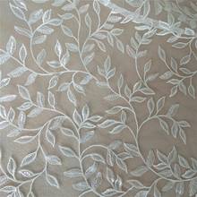 Tela de encaje de hojas de ilusión en marfil, hermosa tela bordada de tul, tela de encaje nupcial, tela de encaje de boda por yarda 2024 - compra barato