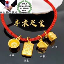 OMHXFC Jewelry Wholesale YM422 European Fashion Woman Man Party Birthday Wedding Gift Bowl Rice Clothes 24KT Gold Pendant Charm 2024 - buy cheap