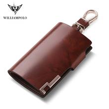 WILLIAMPOLO  Fashion Cow Leather Pillow 6 Rings Key Holder Unisex Solid Wallet PL176112 2024 - buy cheap