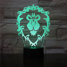WOW Model Lion 3D Illusion NightLight LED Colourful Flash Touch Light Desk Lamp Game Figure Toys 2876 2024 - buy cheap