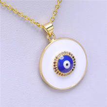 Copper micro inlaid Necklace Blue Eye evil eye Zircon Pendant European and American best-selling Necklace female 2024 - buy cheap