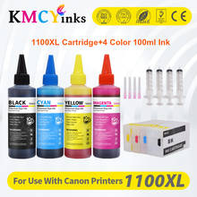 KMCYinks-Kit de tinta recargable de 4 colores, cartucho de tinta Compatible con PGI1100 XL, 400ml, con chip para impresora Canon MAXIFY MB2010 2024 - compra barato