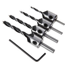 4Pcs HSS 5 Flute Countersink Drill Bits Countersunk Head Drilling Bit Set 3 Tips Screw Woodworking Chamfer Tool 2024 - buy cheap