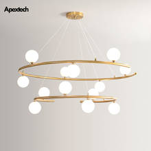 Light Luxury Duplex Hanging Lights Chandelier Multilayer Ring Lamp Living Room Bedroom Post-modern Deco Lighting Pendant lamp 2024 - buy cheap