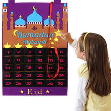 2021Ramadan Advent Calendar 30Days Mubarak Hanging Felt Countdown Calendar for Kids Eid Gifts Ramadan Decorations Party Supplies 2024 - buy cheap