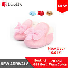 Winter Warm Baby Bowknot Soft Crib Shoes Cotton Shoes Boots Thickened Warm Soft Sole First Walking 0-18M Infant Toddler Shoes 2024 - buy cheap