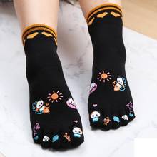 Five Finger Socks Winter Women Toe Cotton Socks Warm Cartoon Ankle Socks Kawaii 2024 - buy cheap