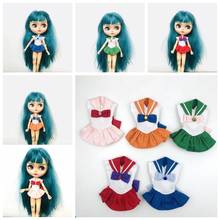 NEW 1PCS Blyth Cute Short T-shirt School Uniform Exquisite Bowknot Sailor Suit Skirt for 1/6 OB24 Azone Dolls Accessories 2024 - buy cheap