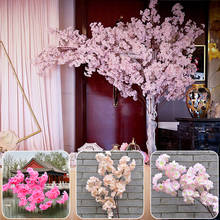 Cinta de simulación de flor de cerezo Artificial, rama de árbol de pera, flor de seda falsa, arco de boda, decoración de fiesta, 120cm 2024 - compra barato