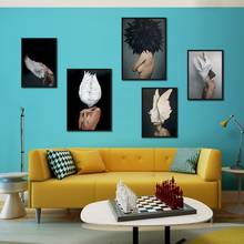 Картина в современном скандинавском стиле, сексуальная картина с разноцветными перьями для женщин, постеры и принты, настенные картины для декора гостиной 2024 - купить недорого
