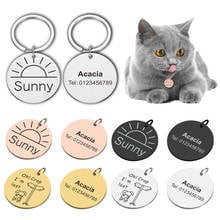 I'm lost Cat Dog Pet ID Tag Keychain Star Sun Engraved Pet ID Name Phone Address for Cat Puppy Dog Tag Pendant Keyring Pet 2024 - buy cheap