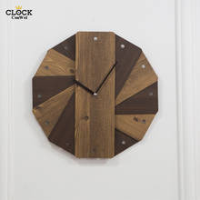 European Wooden Retro Wall Clock Simple Design Vintage Quartz wall clock Decorative Timer Wood Watch Wall Watch Single Side 2024 - buy cheap