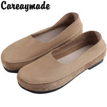 Careaymade-zapatos de piel auténtica para mujer, calzado de estilo intelectual Retro, estilo nacional, cómodos, muy suaves, 5 colores 2024 - compra barato