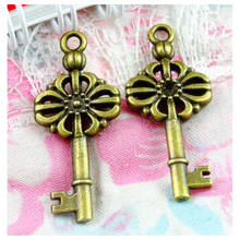 50 pcs vintage Antique Bronze Plated Charms diy Bracelet Necklace key Pendant 32*13.4MM 2024 - buy cheap