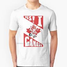 Sim! Eu canadá-1 t camisa 100% puro algodão caboom 4 dublê canadá canuck maple leaf bandeira 2024 - compre barato