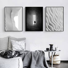 Nordic Black White Space Canvas Painting Abstract Building Prints and Posters Wall Art Pictures for Living Room Home Decoration 2024 - buy cheap