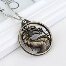 Animal Dragon Sculpture Pendant Necklace Men's Necklace Fashion Metal Sliding Round Necklace Pendant Accessories Party Jewelry 2024 - buy cheap