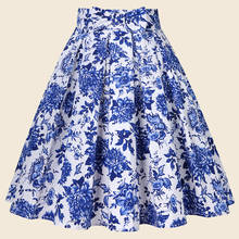 Sishion branco azul harajuku falda saias florais das mulheres 2021 ss0012 com arco punk y2k algodão vintage saia plissada 2024 - compre barato