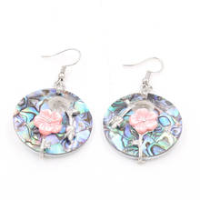FYSL Silver Plated Flower Round and Oval Abalone Shell Dangle Earrings for Women Inspiration Jewelry 2024 - buy cheap